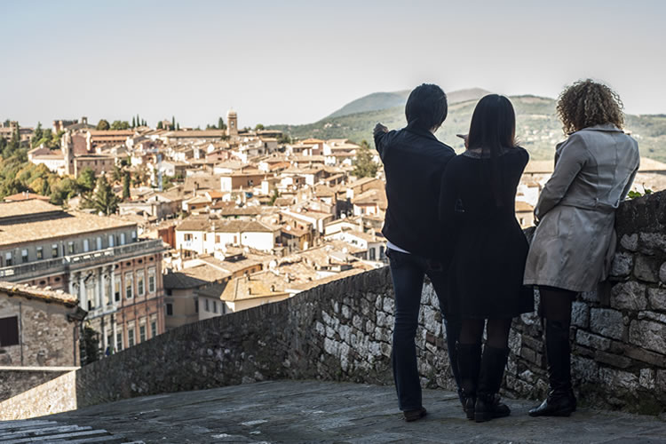 scorcio di Perugia e di Palazzo Gallenga Immagine di uno scorcio di Perugia e di Palazzo Gallenga