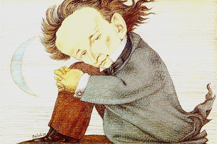 illustraizone che rappresenta Leopardi